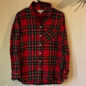 Old Navy Red and Black Plaid Shirt